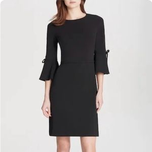 LBD Black dress bell sleeve detail.